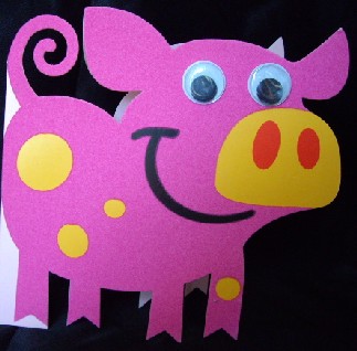 Pig Birthday Card, Schweine Geburtstagskarte