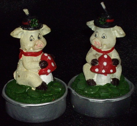 Schweine Kerzen, Pig Tea Candles