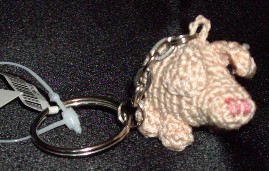 Croche Pig Key Chain Hanger, Haekelschwein