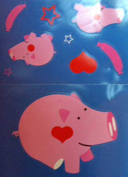 Fold Up Card with Pig Stickers