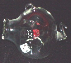 glass with dice inside