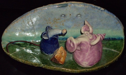 pig ceramic plaque