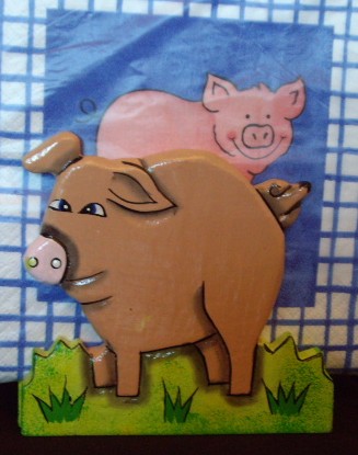 Pig Napkin Holder with Pig Napkins Pig Napkin Holder with Pig Napkins
