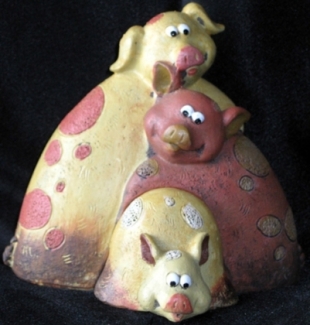 pig ornamental puzzle piece, pig collection