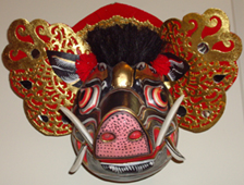Wooden Hindu Pig Mask, Schweine Hindu Maske