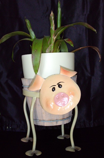 pig flower pot holder pig flower pot holder