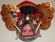 Wooden Hindu Pig Mask, Schweine Hindu Maske Wooden Hindu Pig Mask, Schweine Hindu Maske