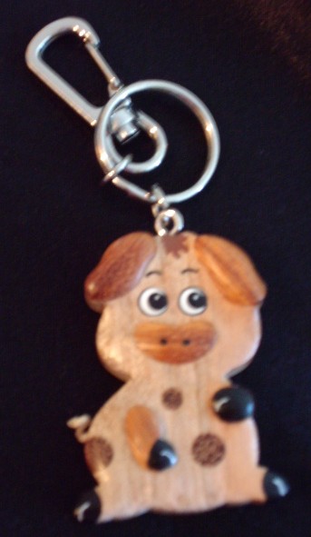 Wooden Key Chain Pig